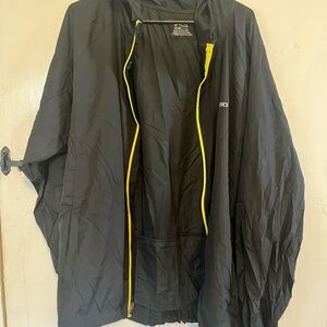 Asics Black Windbreaker with Yellow Trim